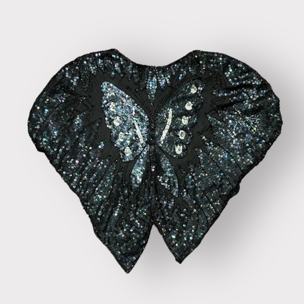 Vintage 1980s Sequin Butterfly Top
